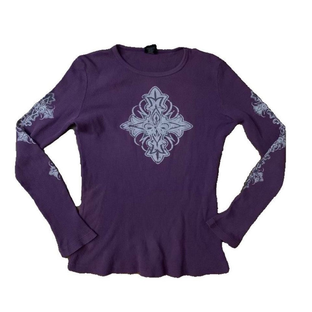y2k purple cross long sleeve